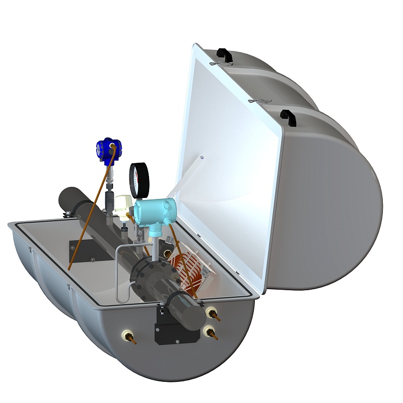 ТЭКБОКС-П-ГТ - термошкафы с горизонтальным разъемом для монтажа на трубопровод  